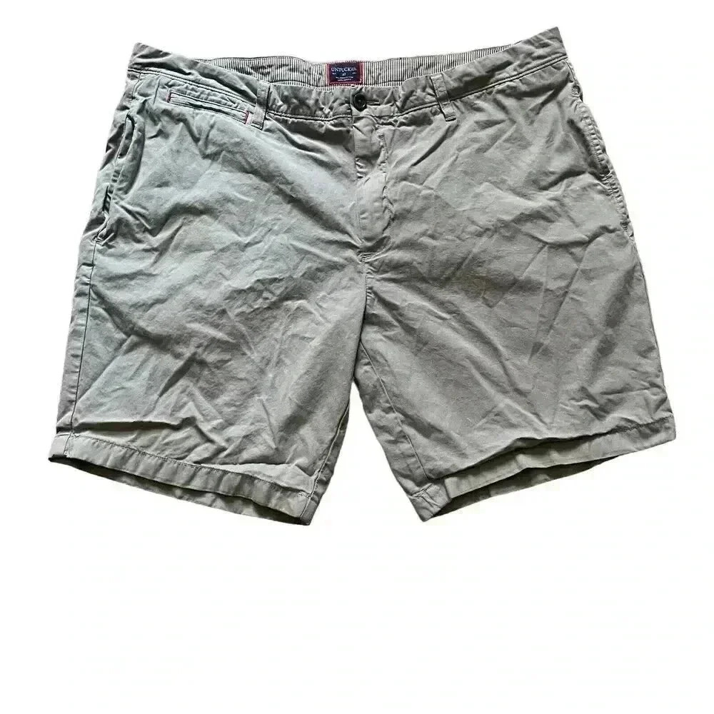 Untuckit Adler Gray Chino Shorts Men's 42 Cotton Casual Golf Shorts